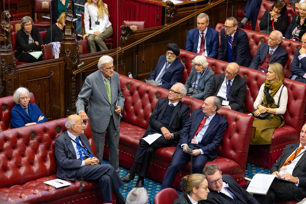 Members speaking in the House of Lords chamber