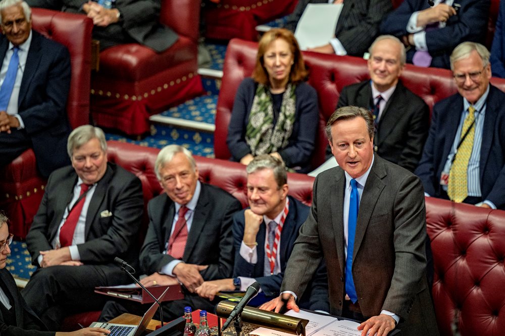 Lord Cameron of Chipping Norton speaking in the Lords chamber