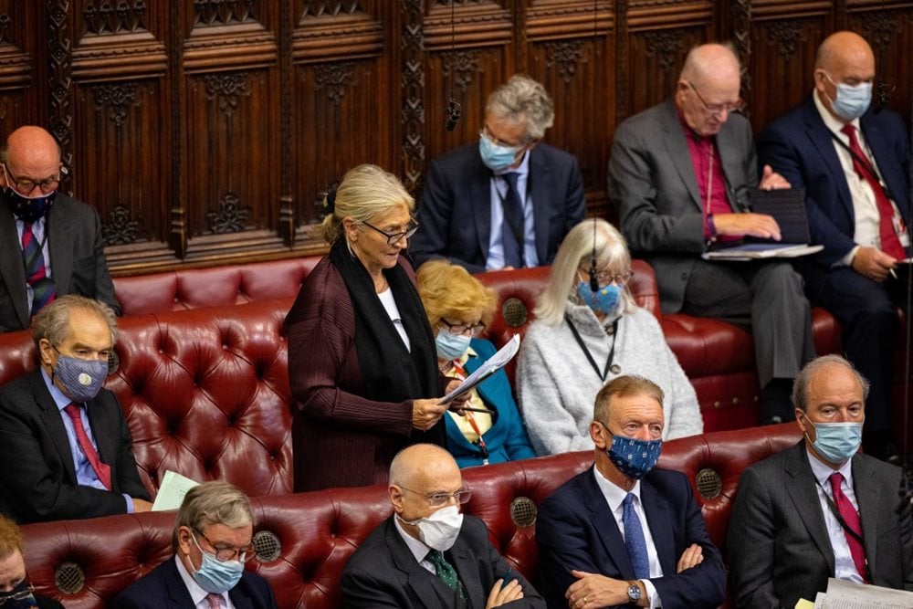 Members speaking in the House of Lords chamber