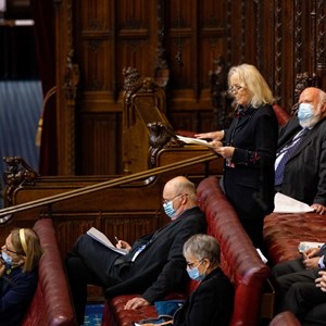 Members speaking in the House of Lords chamber