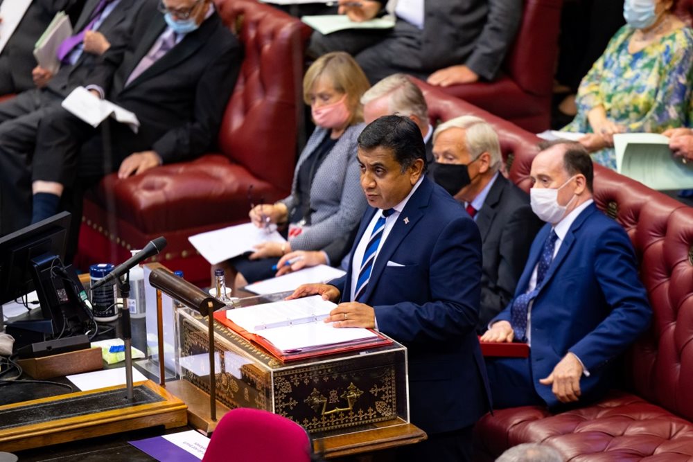 Lord Ahmad of Wimbledon speaking in the chamber 