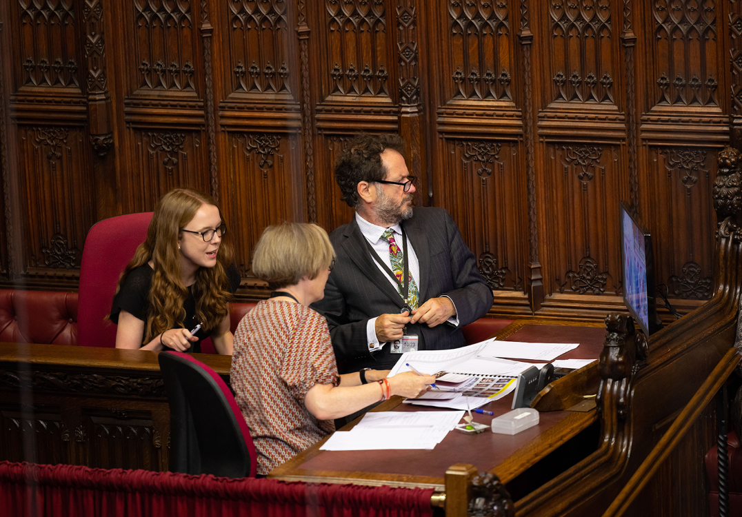 House of Lords Hansard reporters in the chamber