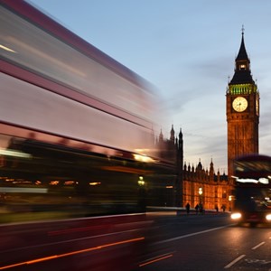 Big Ben, Palace of Westminster, Traffic, Evening 