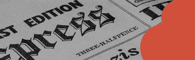 Close up of an old newspaper